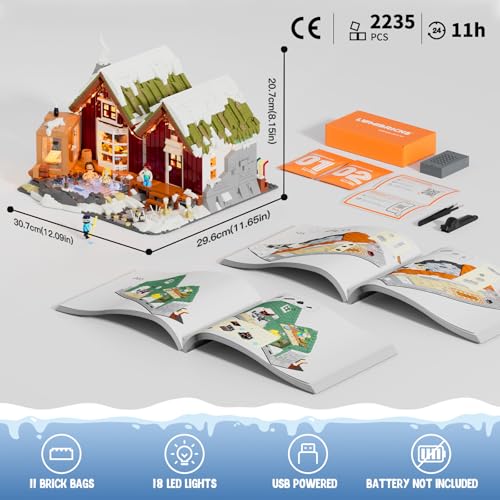 Lumibricks Island SPA-Hütte 10011 mit LED-Beleuchtung Maße