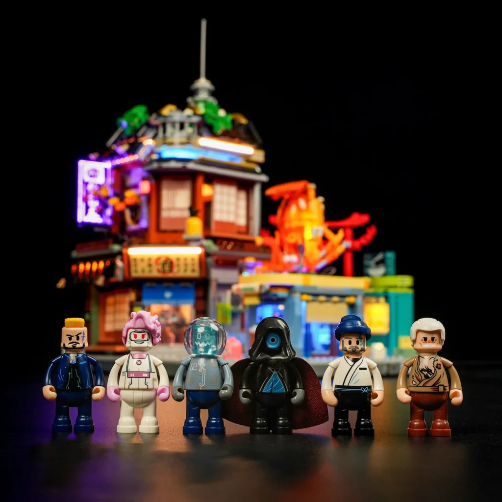 Sechs Figuren aus dem Lumibricks Izakaya F9073