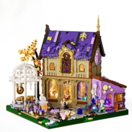 LUMIBRICKS Luna Cottage Klemmbausteine Haus mit Beleuchtung und Musik, 2846 Teile Astrologie-Haus Bauset für Erwachsene, mit Kristallkugel und Tarotzimmer, Sammler Display Modell Geschenkidee - 1