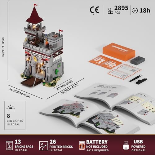 Lumibricks Mittelalter Burg 12011 Maße