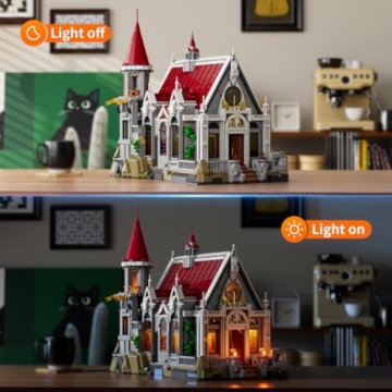 Lumibricks Schloss-Bankettsaal L9071 mit LED Beleuchtung Licht an