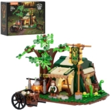 Lumibricks Mittelalterliches Herbal Healing Camp Beleuchtetes Bausteinset, 500 Teile, modulares Lager mit abnehmbarem Dach und Rettungswagen, Baukasten für Erwachsene und Jugendliche - 1