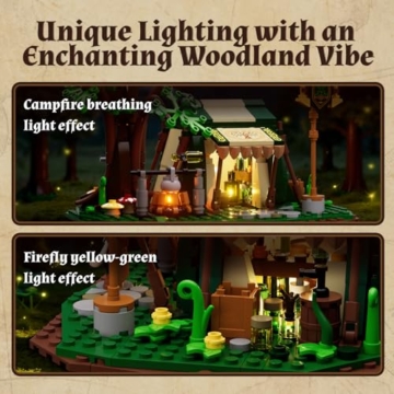 Lumibricks Mittelalterliches Herbal Healing Camp Beleuchtetes Bausteinset, 500 Teile, modulares Lager mit abnehmbarem Dach und Rettungswagen, Baukasten für Erwachsene und Jugendliche - 3