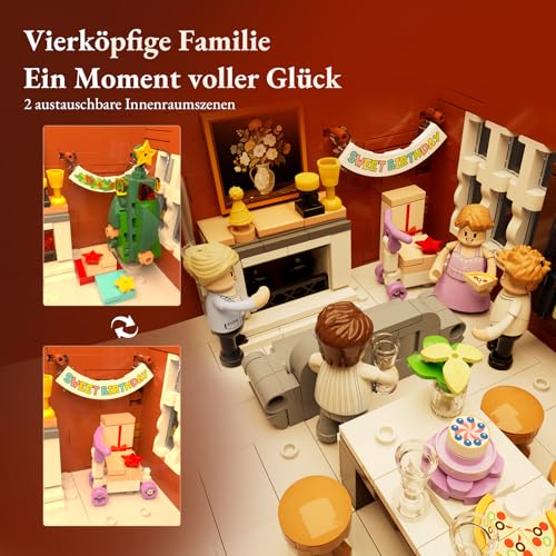 Lumibricks Rotes Backstein-Reihenhaus Set 15009 Einrichtung