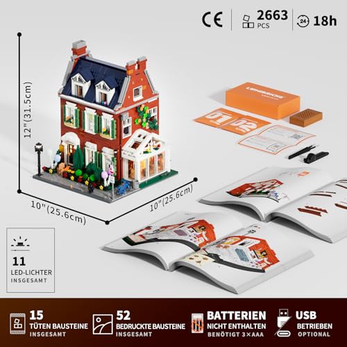 Lumibricks Rotes Backstein-Reihenhaus Set 15009 Bauanleitung