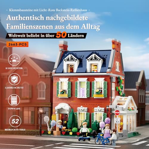 Lumibricks Rotes Backstein-Reihenhaus Set 15009 Modell