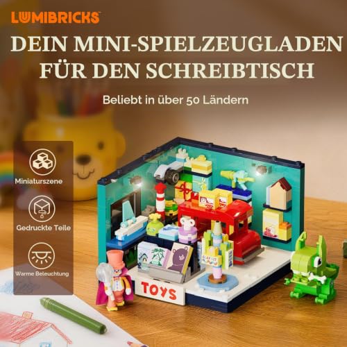 Lumibricks Spielwarenladen mit LED-Beleuchtung, Mini-Modulargebäude zum Bauen für Erwachsene, kreatives Modellbau-Set zum Sammeln und Ausstellen, Dekoration für Schreibtisch und Zuhause, Geschenk für - 2