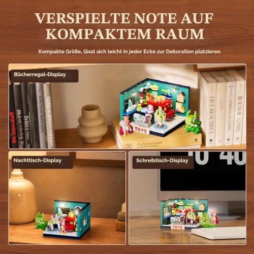 Lumibricks Spielwarenladen mit LED-Beleuchtung, Mini-Modulargebäude zum Bauen für Erwachsene, kreatives Modellbau-Set zum Sammeln und Ausstellen, Dekoration für Schreibtisch und Zuhause, Geschenk für - 3