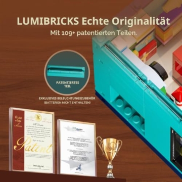Lumibricks Spielwarenladen mit LED-Beleuchtung, Mini-Modulargebäude zum Bauen für Erwachsene, kreatives Modellbau-Set zum Sammeln und Ausstellen, Dekoration für Schreibtisch und Zuhause, Geschenk für - 8