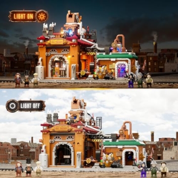 Lumibricks Steampunk Erzfabrik Beleuchtetes Bauset – 3138 Teile Viktorianisches Maschinenmodell mit LED-Lichtern, kompatibel mit Eisenbahnschienen, kreatives Sammlergeschenk für Erwachsene & Kinder - 2