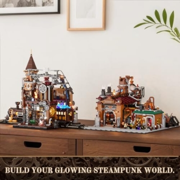 Lumibricks Steampunk Erzfabrik Beleuchtetes Bauset – 3138 Teile Viktorianisches Maschinenmodell mit LED-Lichtern, kompatibel mit Eisenbahnschienen, kreatives Sammlergeschenk für Erwachsene & Kinder - 7