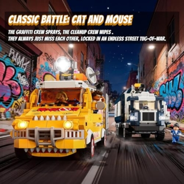 Lumibricks Street-Fusion Graffiti Crew Beleuchtetes Bauset, 575 Teile Graffiti-Truck mit LED-Beleuchtung und beweglichen Funktionen, Kreatives Bausteinspielzeug für Erwachsene ab 16 Jahren - 6