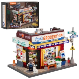 Lumibricks The Bodega Bauset mit LED-Beleuchtung, 618 Teile New Yorker Kiosk- und Lebensmittelgeschäft-Modell für Erwachsene, Modulares Straßenecken-Gebäude, Sammlermodell und Geschenk - 1