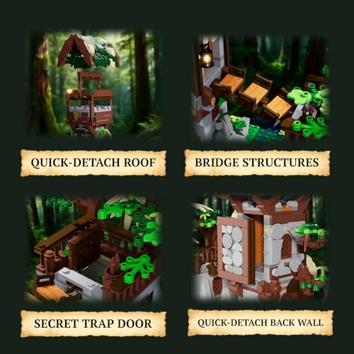 Lumibricks 12015 Waldposten Mittelalter-Set mit LED-Beleuchtung