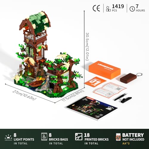 Lumibricks 12015 Waldposten Mittelalter-Set mit LED-Beleuchtung Bauanleitung