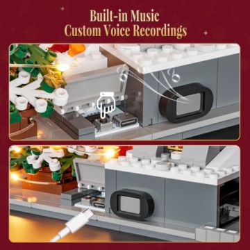 LUMIBRICKS Weihnachts-Pub Bauset mit LED-Beleuchtung und Soundmodul, 2142 Teile Weihnachtsdorf-Modell für Erwachsene, Modulares Gebäude mit Licht- und Musikeffekten - 3