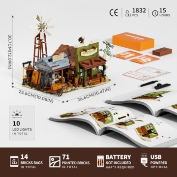 Lumibricks Western-Tischlerei und Werkstatt Set 14015 Bauanleitung und Maße
