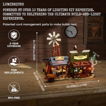 Lumibricks Western-Tischlerei und Werkstatt Set 14015 mit LED Beleuchtung
