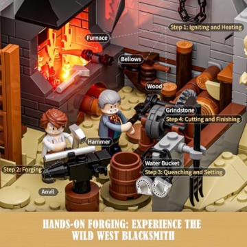 Lumibricks Western-Schmiede – 2042 Teile mit LED-Licht & Schmiedefeuer