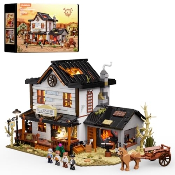 Lumibricks Western-Schmiede – 2042 Teile mit LED-Licht & Schmiedefeuer