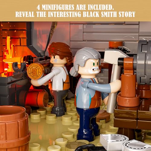 Lumibricks Western-Schmiede – 2042 Teile mit LED-Licht & Schmiedefeuer