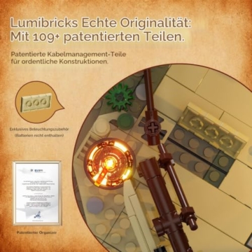 LUMIBRICKS Wild West Ranch Duel Klemmbaustein-Set mit LED-Beleuchtung, 1023 Teile Western-Ranch Modellbausatz für Erwachsene, Sammlerstück für Fans des Wilden Westens - 8