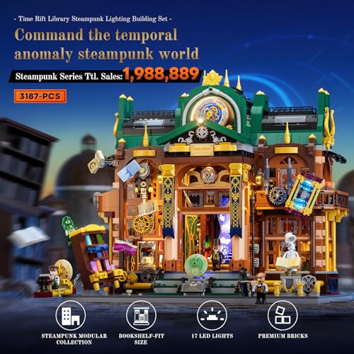 Lumibricks Bibliothek 11012 mit 3187 Teilen LED Beleuchtung