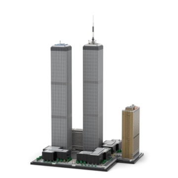 Lumitex Architecture Twin Towers Klemmbausteine Bauklötze, Modular Haus Gebäude Straßenansicht, 7121 Stück Architektur Wahrzeichen-Kollektion Entworfen von SPBrix - MOC-177998 - 2
