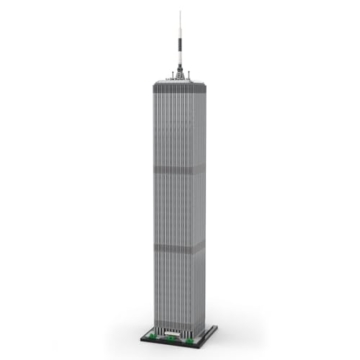 Lumitex Architecture World Trade Center Klemmbausteine Bauklötze, 1:800 Modular Haus WTC Gebäude Street View, 2126 Stück Architektur Wahrzeichen-Kollektion Entworfen von SPBrix - MOC-127129 - 2