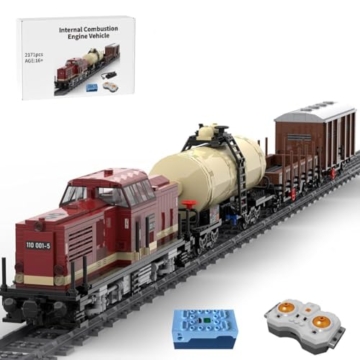 Lumitex City Lokomotive Bausteine, RC Lokomotive und Güterzug, 2171 Teile Güterzug Zug Klemmbausteine Kompatibel mit 60198