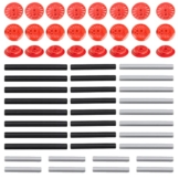 Lumitex Ersatzteile Set, 56 Teile City Zug Zubehör, Rot Eisenbahn Rad Querachse Steine Teile, Klemmbausteine Set - 1