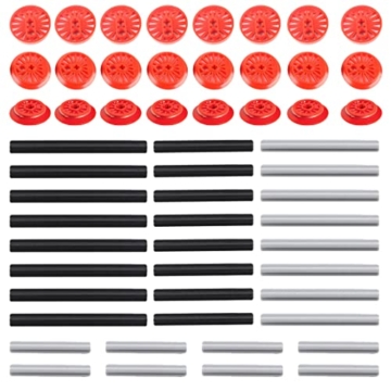 Lumitex Ersatzteile Set, 56 Teile City Zug Zubehör, Rot Eisenbahn Rad Querachse Steine Teile, Klemmbausteine Set - 1