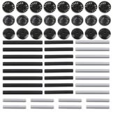 Lumitex HO Eisenbahn Zug Ersatzteile Set, 56 Teile, Schwarz, 16.5 mm Spur, Zug Zubehör, Rad Querachse Steine Teile - 1