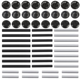 Lumitex HO Eisenbahn Zug Ersatzteile Set, 56 Teile, Schwarz, 16.5 mm Spur, Zug Zubehör, Rad Querachse Steine Teile - 1