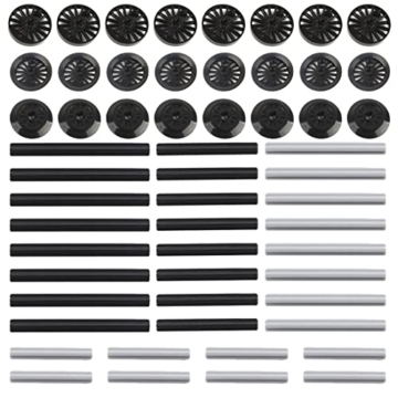 Lumitex HO Eisenbahn Zug Ersatzteile Set, 56 Teile, Schwarz, 16.5 mm Spur, Zug Zubehör, Rad Querachse Steine Teile - 1