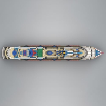 Lumitex Klemmbausteine Carnival Dream Schiff Modellbausatz, 4235 Teile 1:400 Kreuzfahrtschiff Baustein Spielzeug für Erwachsene -bru_bri_mocsv - 3