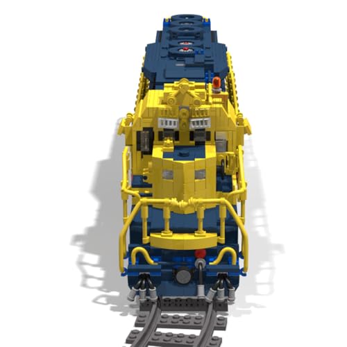 Lumitex Klemmbausteine Lokomotive Zug Bausteine, SD40-2 Dampflok Railway Modell Bausteine mit Schienen, 3163 Teile Bauspielzeug Geschenk für Erwachsene - Zigzag Design - 2