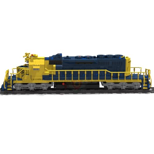 Lumitex Klemmbausteine Lokomotive Zug Bausteine, SD40-2 Dampflok Railway Modell Bausteine mit Schienen, 3163 Teile Bauspielzeug Geschenk für Erwachsene - Zigzag Design - 3