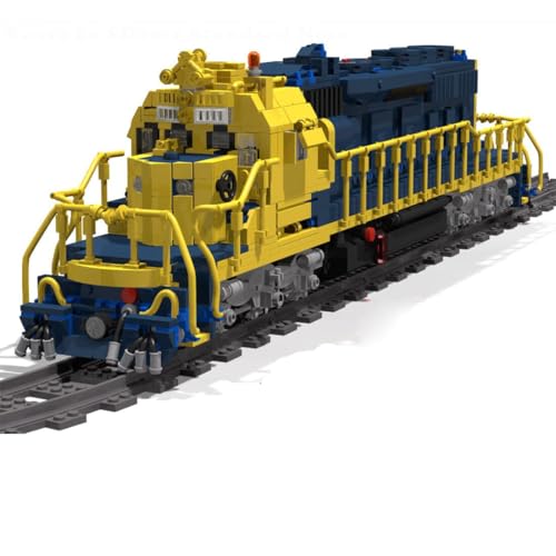 Lumitex Klemmbausteine Lokomotive Zug Bausteine, SD40-2 Dampflok Railway Modell Bausteine mit Schienen, 3163 Teile Bauspielzeug Geschenk für Erwachsene - Zigzag Design - 1