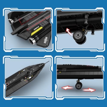 Lumitex SR-71 Blackbird Bauklötze, Militär Aufklärungs Flugzeug Baustein-Klemmbausteine Baustein Flugzeug für Erwachsene MOC Flugzeug Sammlung Geschenk - 1905 Teile - 5