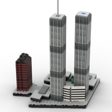 Lumitex World Trade Center Architecture Klemmbausteine Bauklötze, 1:2000 Modular Haus Building Street View, 982 Stück Architektur Wahrzeichen-Kollektion Entworfen von bru_bri_mocs - 4