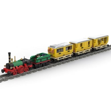 Lumitex Zug Eisenbahn Bausatz, 1050 Teile Klemmbausteine Erster Deutscher Güterzug Bausteine Railway Train - 2