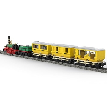 Lumitex Zug Eisenbahn Bausatz, 1050 Teile Klemmbausteine Erster Deutscher Güterzug Bausteine Railway Train - 3