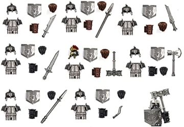 Magma Brick Zwergenkraft(Dwarf's) mit Rüstungen, Helmen, Brot und Waffen für Zwerge kompatibel mit Legos