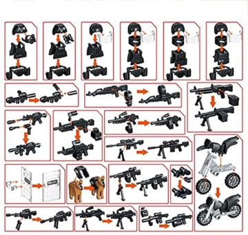 MASUSE Militärwaffe Baustein für Minifiguren, DIY Militärwaffenset Baustein Zubehör Kit Weapons Zubehör für Mini Figuren Soldaten - 2