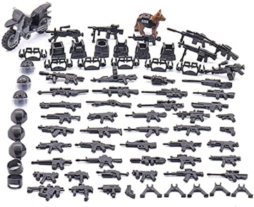 MASUSE Militärwaffe Baustein für Minifiguren, DIY Militärwaffenset Baustein Zubehör Kit Weapons Zubehör für Mini Figuren Soldaten - 3