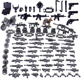 MASUSE Militärwaffe Baustein für Minifiguren, DIY Militärwaffenset Baustein Zubehör Kit Weapons Zubehör für Mini Figuren Soldaten - 1