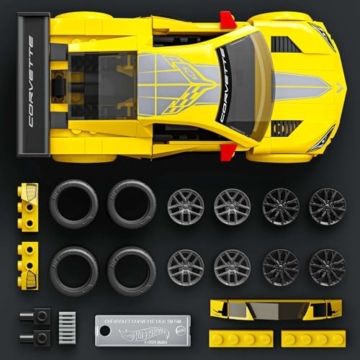 Mattel Brick Shop Hot Wheels Speed Serie '20 Corvette C8.R Bauset - 5