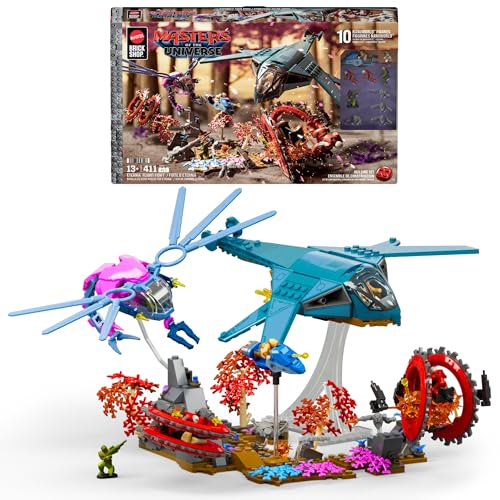 Mattel Brick Shop Masters of the Universe Eternia Luftkampf mit Fahrzeugen und NanoWorld Figuren