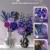 Mavo brix Purple Flowers Bouquet Building Set, Lila Rosen Blumenstrauß Klemmbausteine Blumen, Blumen Bauspielzeugset für Erwachsene, Botanicals Home Deko, Frauen Männer - 5